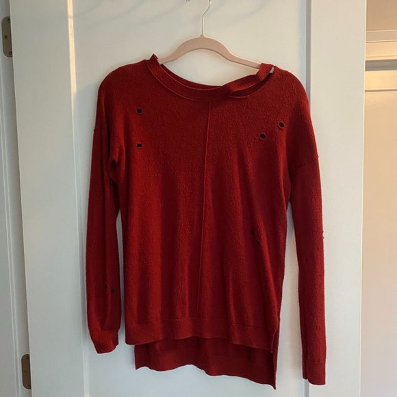 Nordstrom Trouve Sweater with Distressed Details - Picture 1 of 6